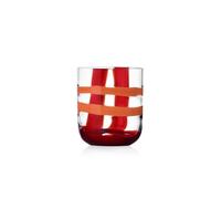 Ichendorf Milano Tumbler, Bordeaux et Orange, Collection Gesti, 35 cl, verre soufflé à la bouche, fini à la main