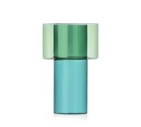 Ichendorf Milano Vase A, collection Boreale, H20,5 cm, pétrole - vert, verre borosilicate, fait à la main