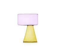 Ichendorf Milano Verre, jaune - rose, collection Travasi, 30 cl, verre borosilicate, fait à la main