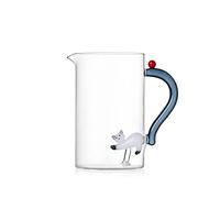Ichendorf Tabby Cat Pichet Chat blanc queue grise & Baie