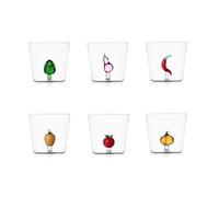 Ichendorf Vegetables Lot de 6 tumbler en verre borosilicate, décors assortis