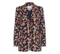 ICHI Blazer bleu foncé / gris clair / vert / rouge, Taille 36