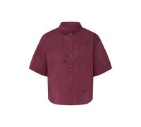 Ichi - Chemise oversize bordeaux détail cœurs - Femme - Blouses et Chemises - Rouge - Taille: 36 FR