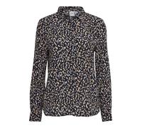 ICHI Chemisier 'IHDunala' beige / bleu foncé / noir / blanc, Taille L
