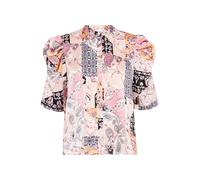 ICHI Chemisier 'IHKate' bleu / jaune foncé / rose clair / blanc, Taille M