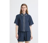 ICHI Chemisier 'IHLENI' bleu foncé / blanc, Taille S