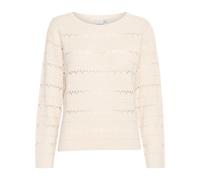 Ichi, Femme, Pulls, Beige, Taille: 46 FR Pull en Tricot Féminin avec Col Bateau