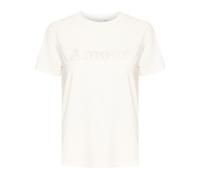 Ichi, Femme, Tops, Blanc, Taille: 40 FR Cloud Dancer Tee-shirt à Manches Courtes