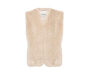 Ichi - Gilet en fourrure Ihhizala - Femme - Vestes - Beige - Taille: 36 FR