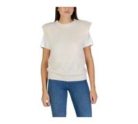 Ichi - Gilet sans manches à col rond - Femme - Pulls - Beige - Taille: 36 FR