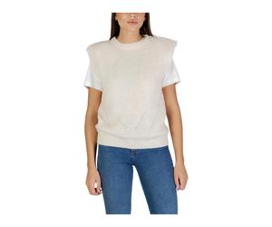 Ichi - Gilet sans manches à col rond - Femme - Pulls - Beige - Taille: 38 FR