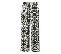 ICHI Ihkate Print Wide Pa5 Pantalon d'affaires décontracté, Black Flower AOP (203978), L Femmes