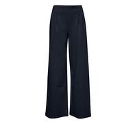 ICHI IHKATE SUS Long Wide PA2 Pantalon en Tissu pour Femme avec Taille Haute élastique Stretch Coupe Large, Total Eclipse (194010)., L