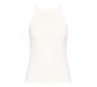 ICHI IHORETA TO4 Débardeur pour Femme à col Rond 95% Coton, 5% élasthanne Coupe ajustée, Cloud Dancer (114201), S