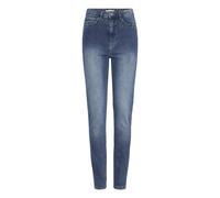 Jeans slim taille haute femme Ichi Twiggy Bleu 31x32