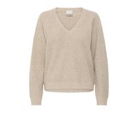 Ichi - Pull en Tricot Melange Avoine Confortable - Femme - Pulls - Beige - Taille: 40 FR
