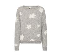 ICHI Pull-over 'IHKAMARA' gris chiné / blanc, Taille M