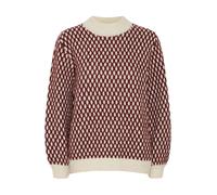 ICHI Pull-over 'Kamara' crème / rouge carmin, Taille L