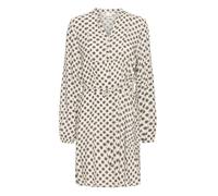 ICHI Robe-chemise 'VERA DR36' crème / noir, Taille 40