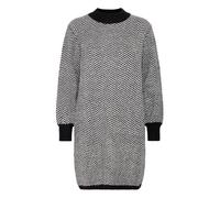 ICHI Robes en maille 'Kamara' noir / blanc, Taille M