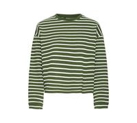 ICHI Sweat-shirt 'BASMA' vert foncé / blanc, Taille S