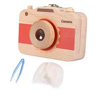 Ichiias Boîte de Rangement en Bois étui pour Appareil Photo pour bébé Dents de Lait et Cheveux de bébé(Rouge)
