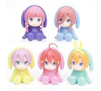 Ichika, Nino, Miku, Yotsuba, Itsuki Figure, Q Version Hat Sweatshirt Sitting 5pieces Figurine 8cm/3.1inch Character Model Desktop Decoration Gifts
