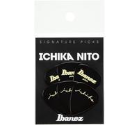 Ibanez Médiators Ichika Nito Signature forme goutte 0,8 mm Ultem Noir Pack de 6