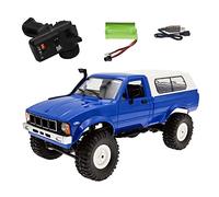 Ichlovdu Camion militaire radiocommandé, 2,4 G, RTR, véhicule tout-terrain, simulation Crawler, voiture télécommandée (bleu)