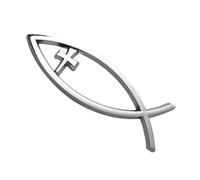 Ichthys Autocollants en forme de poisson résistant aux intempéries pour voiture et ordinateur portable Symbole de foi