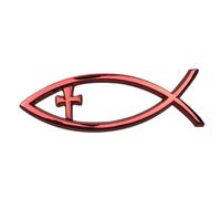 Ichthys Autocollants en forme de poisson résistant aux intempéries pour voiture et ordinateur portable Symbole de foi