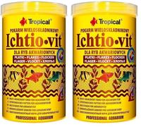 ICHTIO-VIT 250ml / 50g - Nourriture Multi-ingrédients pour Poissons d'aquarium en Flocons (Lot de 2)