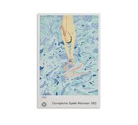 ICHU David Hockney Olympics Poster décoratif sur toile pour chambre à coucher 40 x 60 cm