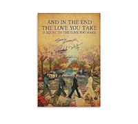 ICHU Poster décoratif sur toile avec inscription « The Beatles Love You Take » (40 x 60 cm)
