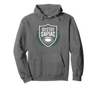 Ici C'est Sapiac Cadeau Rugby Montauban Sapiacais Humour Sweat à Capuche