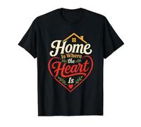 Ici Est Où Le Cœur Est | Appartenance Familiale T-Shirt Graphique avec Valeur, Homme, Noir, S