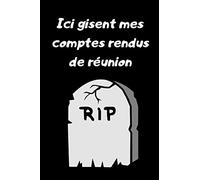 Ici gisent mes comptes rendus de réunion: Carnet de notes ligné humoristique pour prendre des notes au collège, lycée, entreprise, stage et comme journal intime