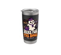 Ici pour l'équipage de la compagnie aérienne d'Halloween Boos Flight Attendant Gobelet isotherme en acier inoxydable double paroi