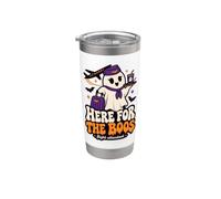 Ici pour l'équipage de la compagnie aérienne d'Halloween Boos Flight Attendant Gobelet isotherme en acier inoxydable double paroi