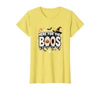Ici pour Les Boos : Effrayant Halloween Party Fun T-Shirt, Femme, Citron, S