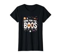 Ici pour Les Boos : Effrayant Halloween Party Fun T-Shirt, Femme, Noir, XL