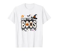 Ici pour Les Boos : Effrayant Halloween Party Fun T-Shirt, Homme, Blanc, 5XL
