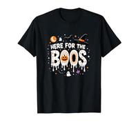 Ici pour Les Boos : Effrayant Halloween Party Fun T-Shirt, Homme, Noir, 5XL