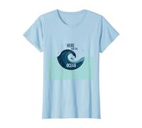 Ici pour l'océan : Surfer's Paradise Wave T-Shirt, Femme, Bleu Céleste, M
