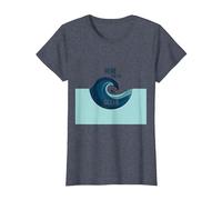 Ici pour l'océan : Surfer's Paradise Wave T-Shirt, Femme, Bleu Chiné, XS