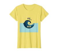 Ici pour l'océan : Surfer's Paradise Wave T-Shirt, Femme, Citron, 3XL