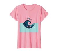 Ici pour l'océan : Surfer's Paradise Wave T-Shirt, Femme, Rose, XS