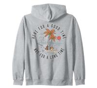 Ici pour Passer Un Bon Moment, Pas pour Longtemps Beach Skull Waves Sweat à Capuche