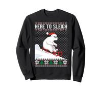 Ici to Sleigh Ours Blanc Noël Moche Pull Sweatshirt