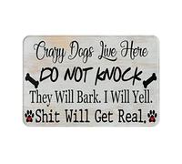 Ici Vivent des Chiens Fous. Ne Frappez Pas, Ils Aboieront. Je Crierai. Ça Va Chauffer ! Welcome Paillassons Absorbant Paillasson Intérieur Doux Paillasson D'Entree pour Cuisine Couloir 40X60Cm